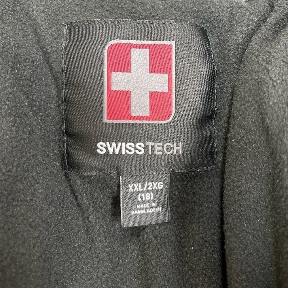 Swiss Tech: Boys Black Puffer Quilted Winter Coat, Size XXL (18)